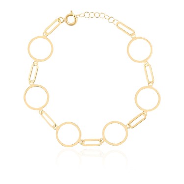 14 Ayar Sarı Altın 6 Halkalı Bileklik