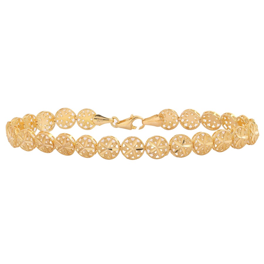 14 Ayar Sarı Altın Yaşam Çiçeği Taşsız Bileklik