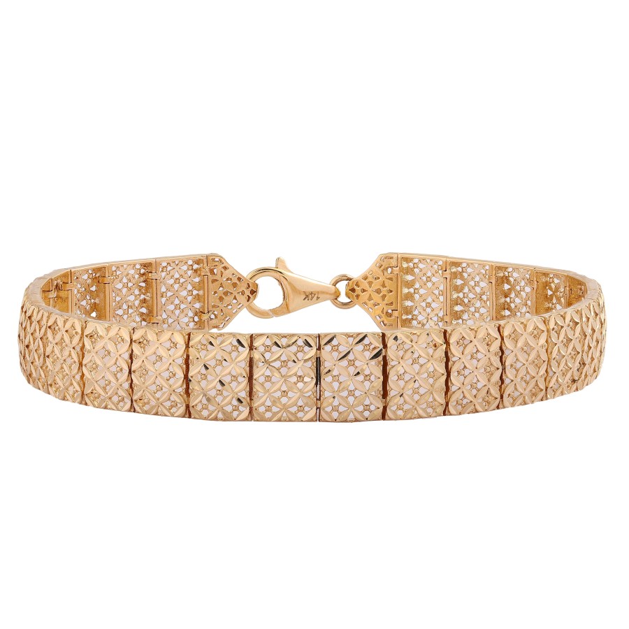 14 Ayar Sarı Altın Özel Tasarım Bileklik