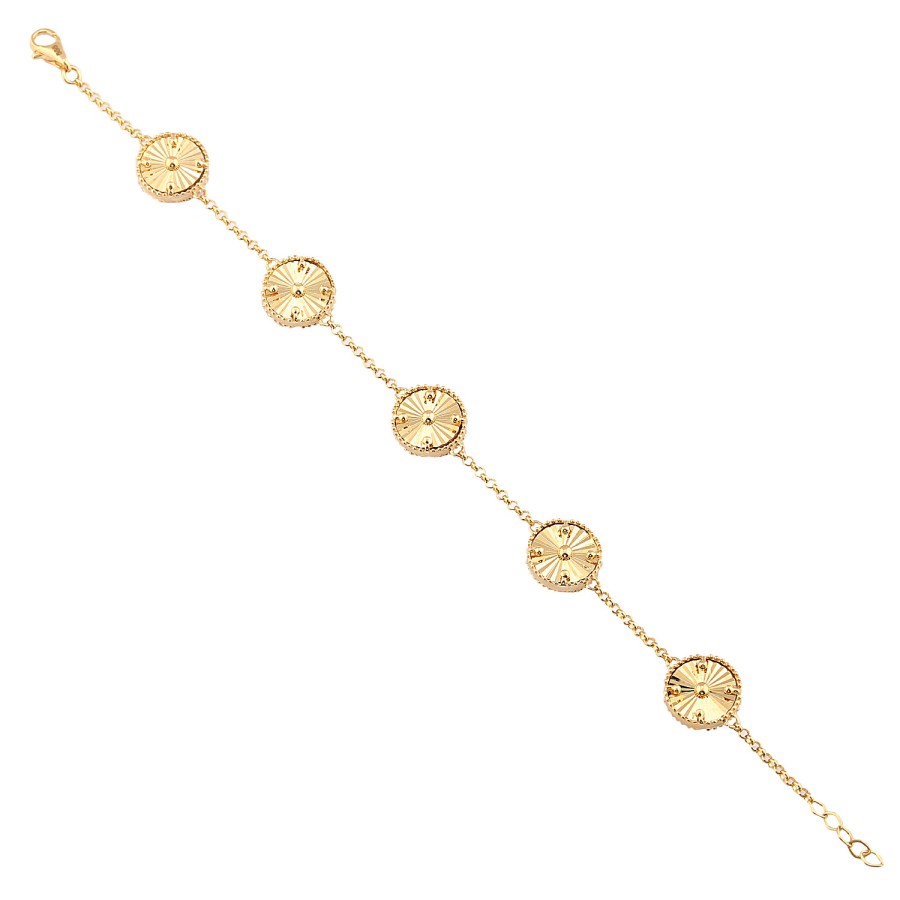 14 Ayar Sarı Altın Kalemli Taşsız Bileklik