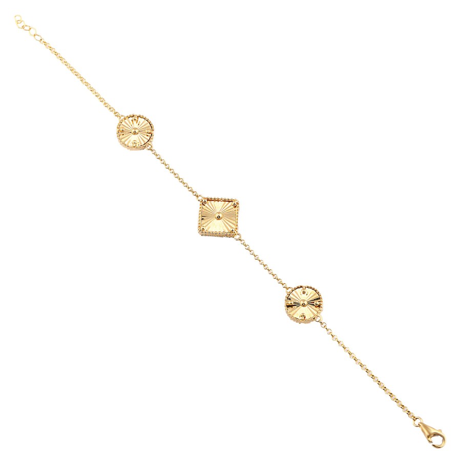 14 Ayar Sarı Altın Kalemli Figürlü Bileklik