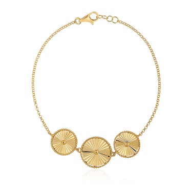 14 Ayar Sarı Altın Özel Tasarım Bileklik