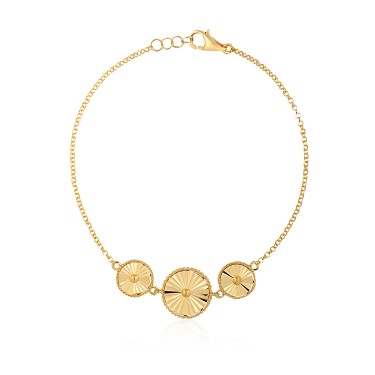 14 Ayar Sarı Altın Özel Tasarım Bileklik