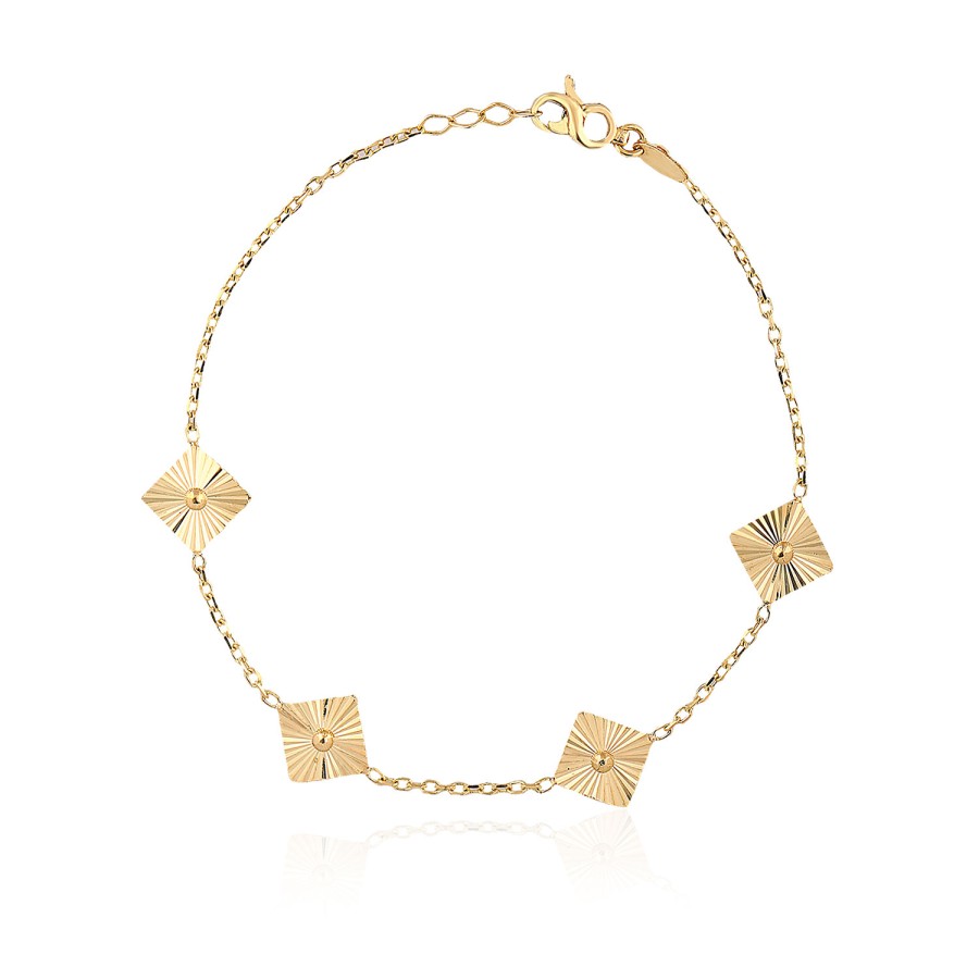 14 Ayar Sarı Altın Modern Bileklik