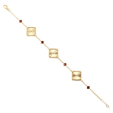 14 Ayar Sarı Altın Kalemli Mineli Bileklik