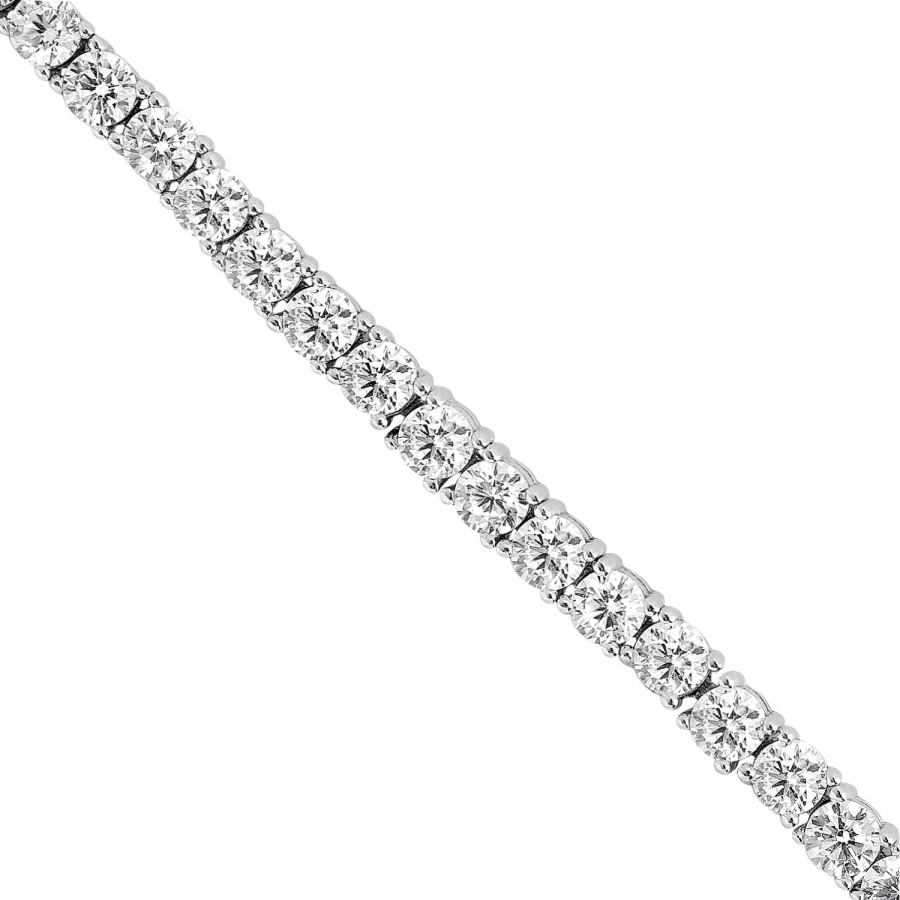 14 Ayar Beyaz Altın Suyolu Taşlı Bileklik