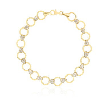 14 Ayar Sarı Altın Taşlı Halka Bileklik