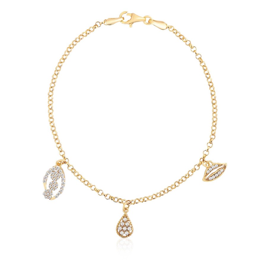 14 Ayar Sarı Altın Sallantılı Su Damlası Bileklik