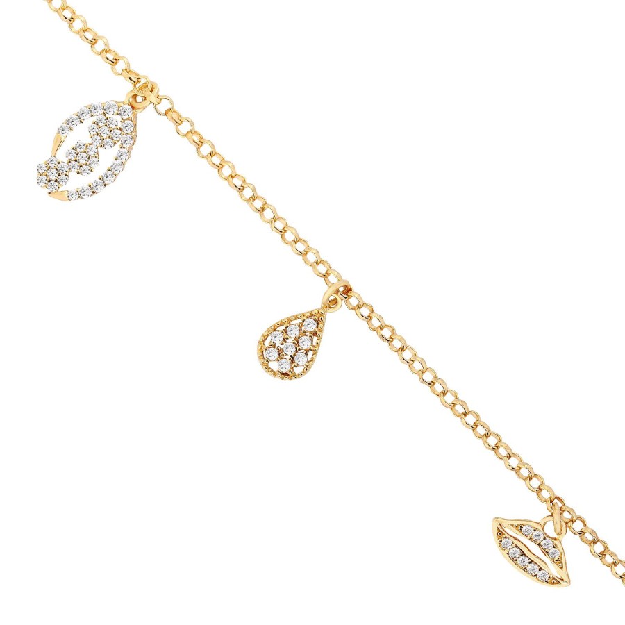 14 Ayar Sarı Altın Sallantılı Su Damlası Bileklik