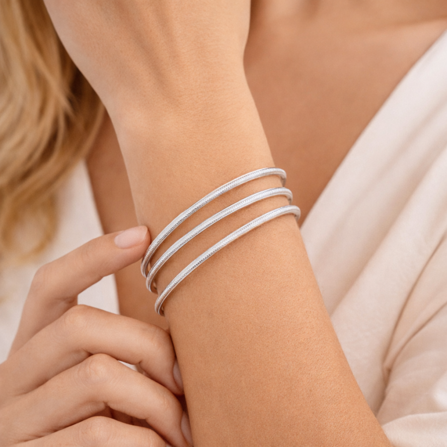 925 Ayar 3 Adet Gümüş 7 Gram Ajda Bilezik