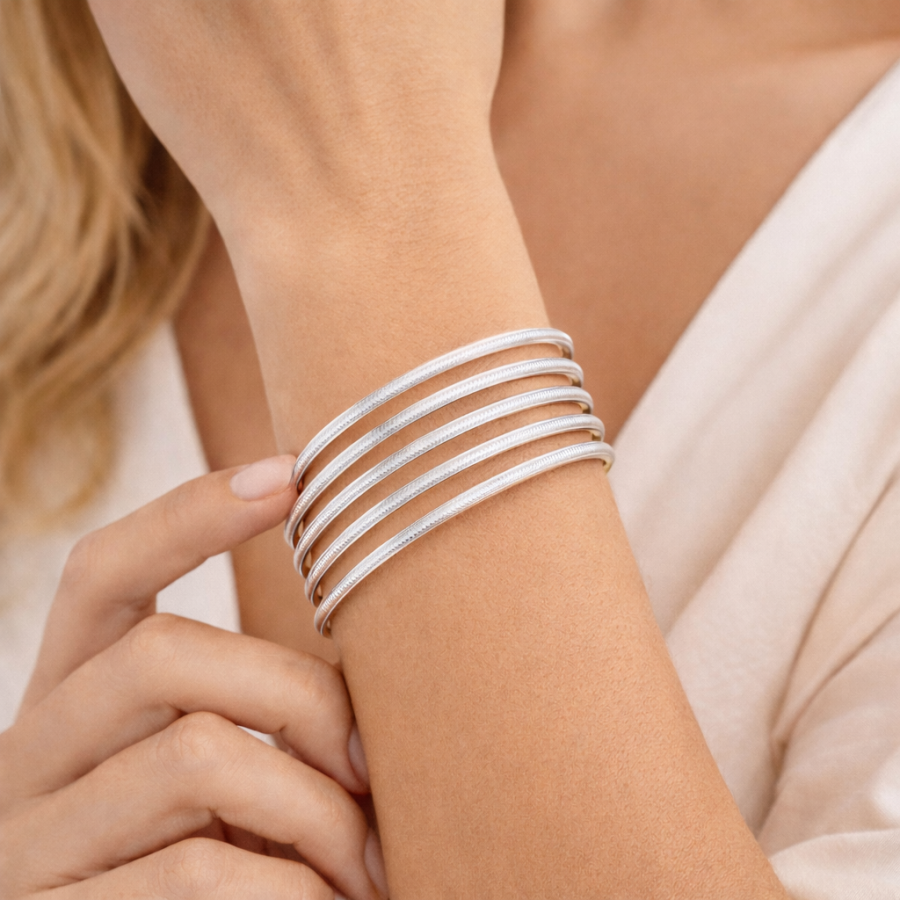 925 Ayar 5 Adet Gümüş 7 Gram Ajda Bilezik