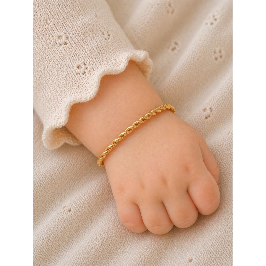 22 Ayar Altın 7 Gram İkili Burma Bebek & Çocuk Bilezik