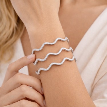 925 Ayar 3 Adet Gümüş 7 Gram Zigzag Bilezik