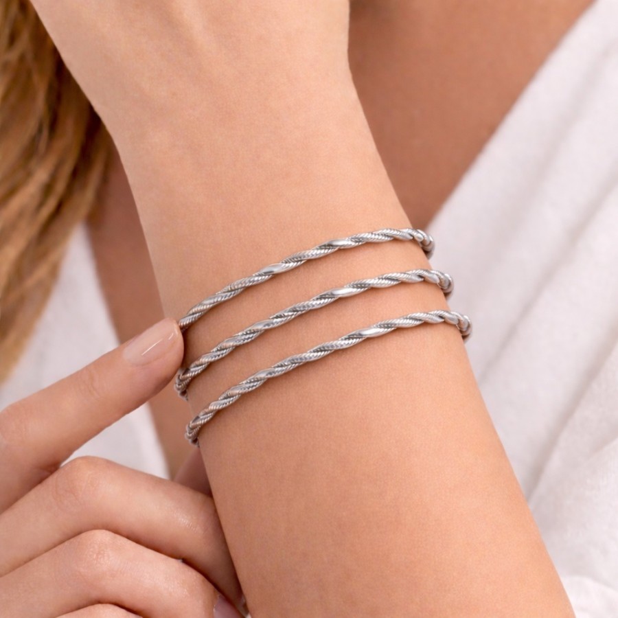 925 Ayar 3 Adet Gümüş 7 Gram Burma Bilezik