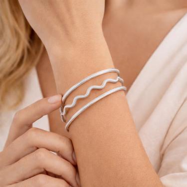 925 Ayar 3 Adet Gümüş 7 Gram Ajda ve Zigzag Kombin Bilezik