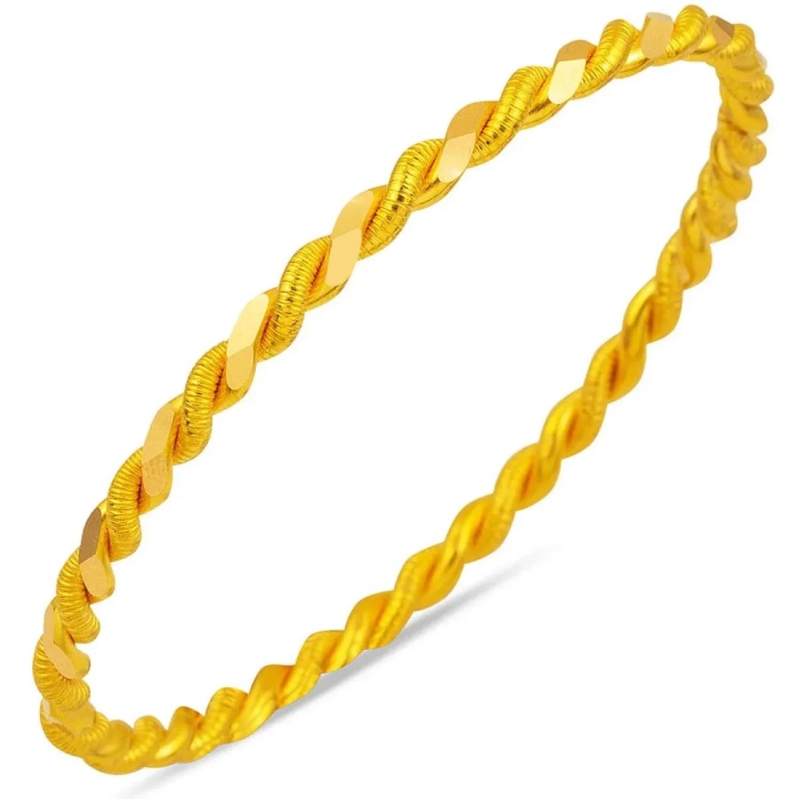 22 Ayar Altın 35 Gr İkili Burma Bilezik