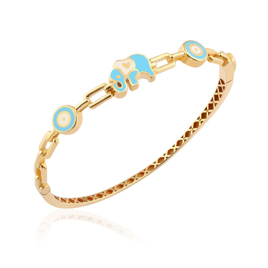 14 Ayar Sarı Altın Fil Figürlü Çocuk Bilezik