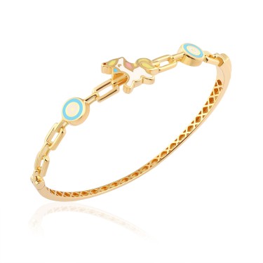 14 Ayar Sarı Altın Unicorn Çocuk Bilezik