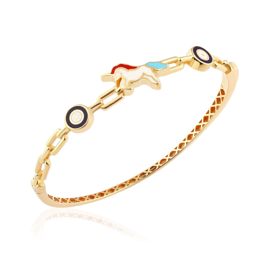 925 Ayar Gümüş Kararmaz Sarı Altın Kaplama Çocuk Bilezik