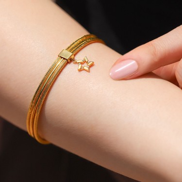 14 Ayar Altın 7 Gram Hediyelik Yatırımlık Charmlı Ajda Bilezik