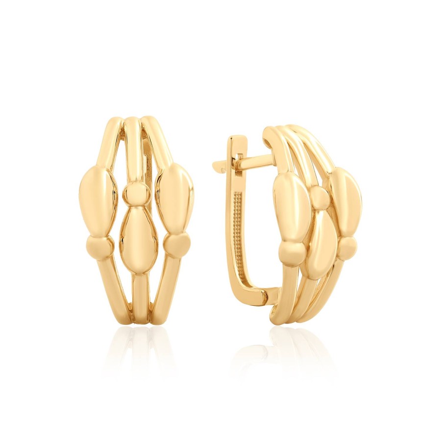 14 Ayar Sarı Altın Özel Tasarım Taşsız Küpe