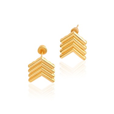 14 Ayar Sarı Altın Özel Tasarım Küpe