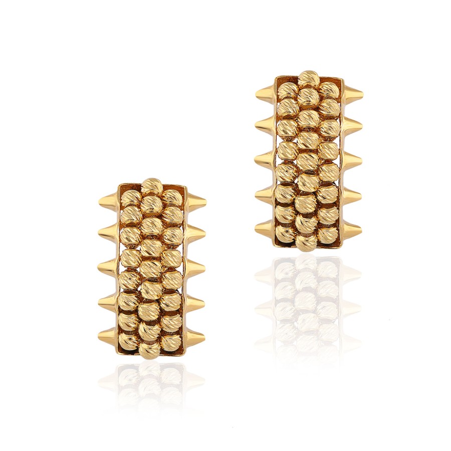 14 Ayar Sarı Altın Özel Tasarım Küpe