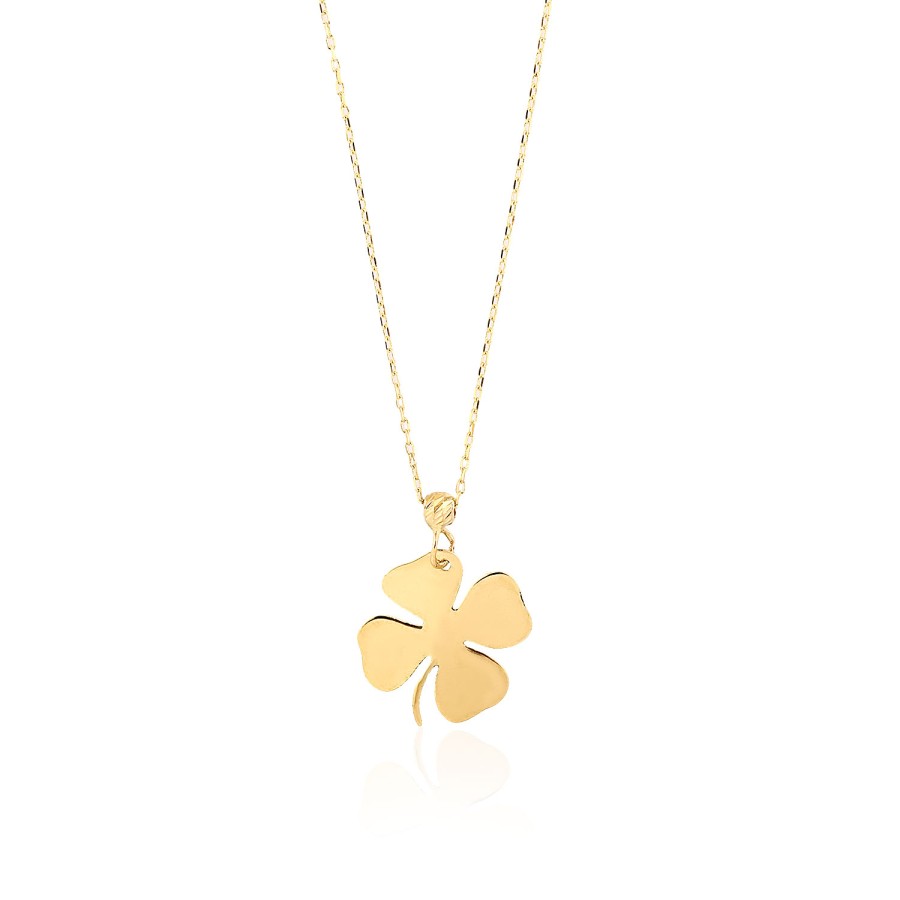 14 Ayar Altın Dört Yapraklı Yonca Kolye