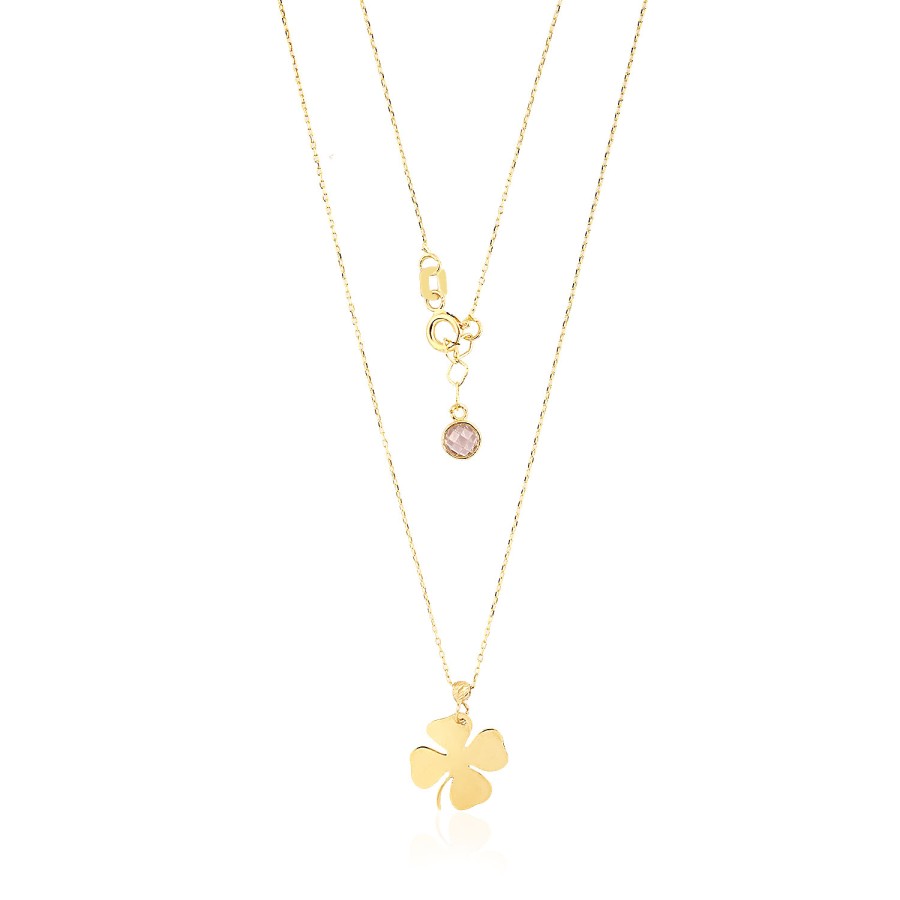 14 Ayar Altın Dört Yapraklı Yonca Kolye