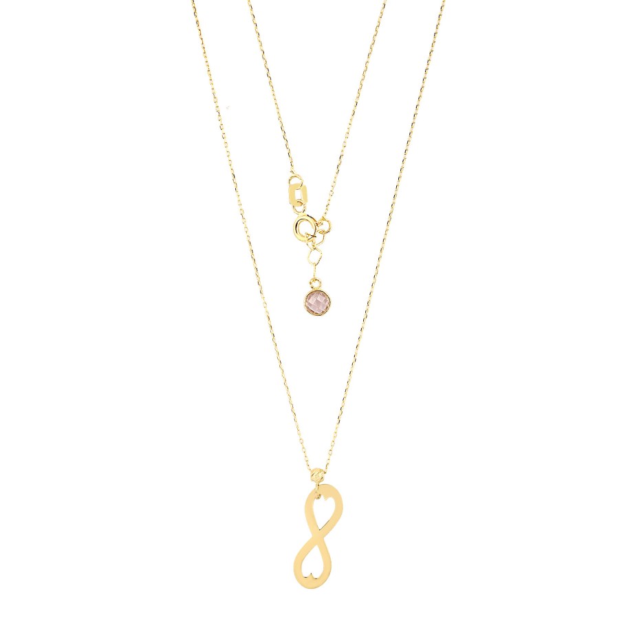 14 Ayar Altın Kalpli Sonsuzluk Kolye