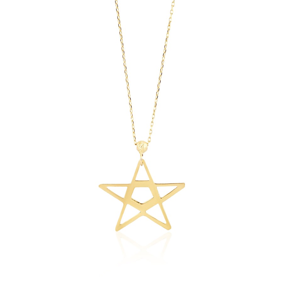 14 Ayar Altın Yıldızlı Kolye