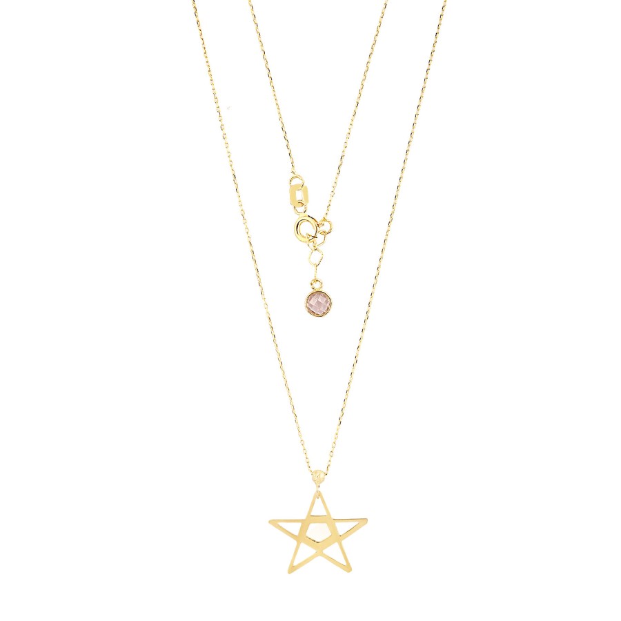 14 Ayar Altın Yıldızlı Kolye