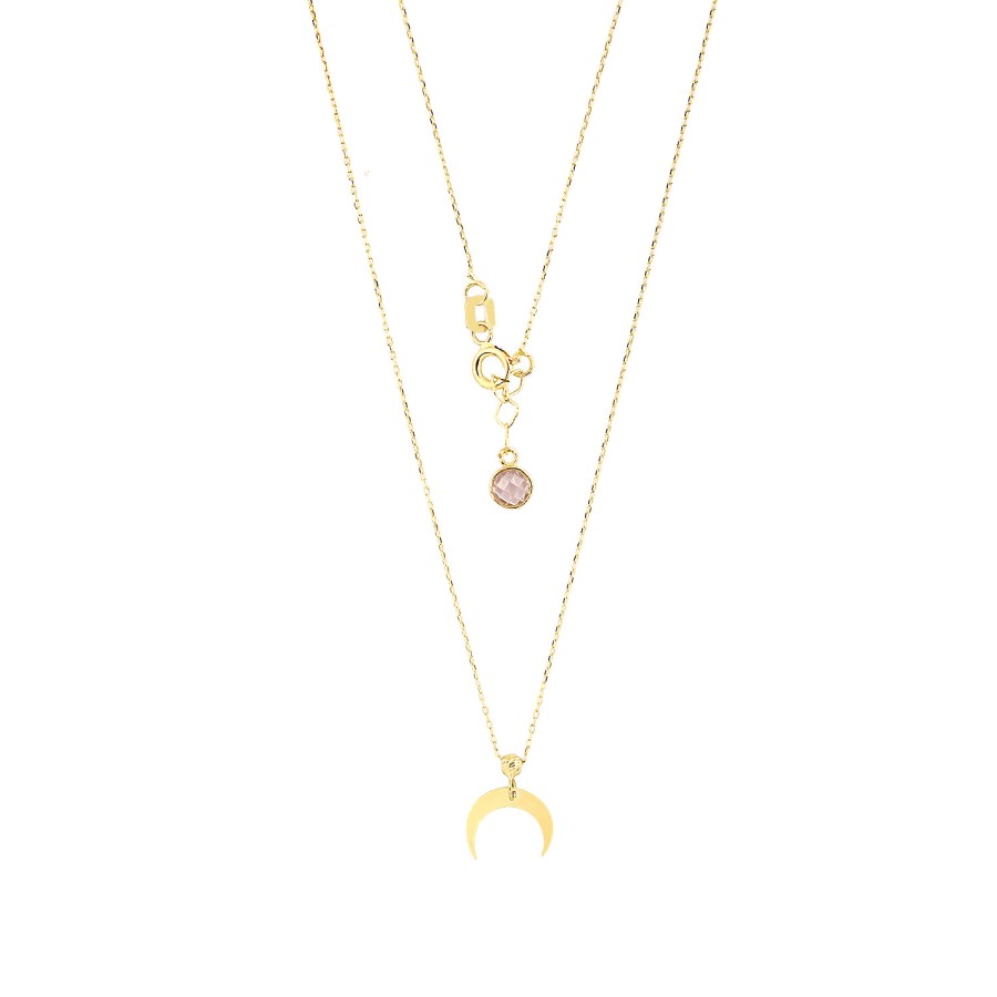 14 Ayar Altın Hilal Kolye