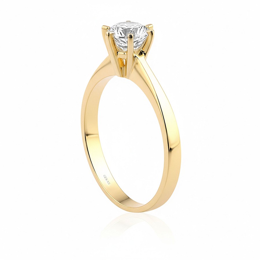 14 Ayar Sarı Altın Tektaş Yüzük