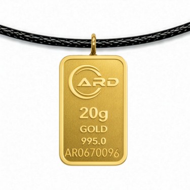 ARD 20  Gram 24 Ayar Siyah İpli Külçe Altın Kolye