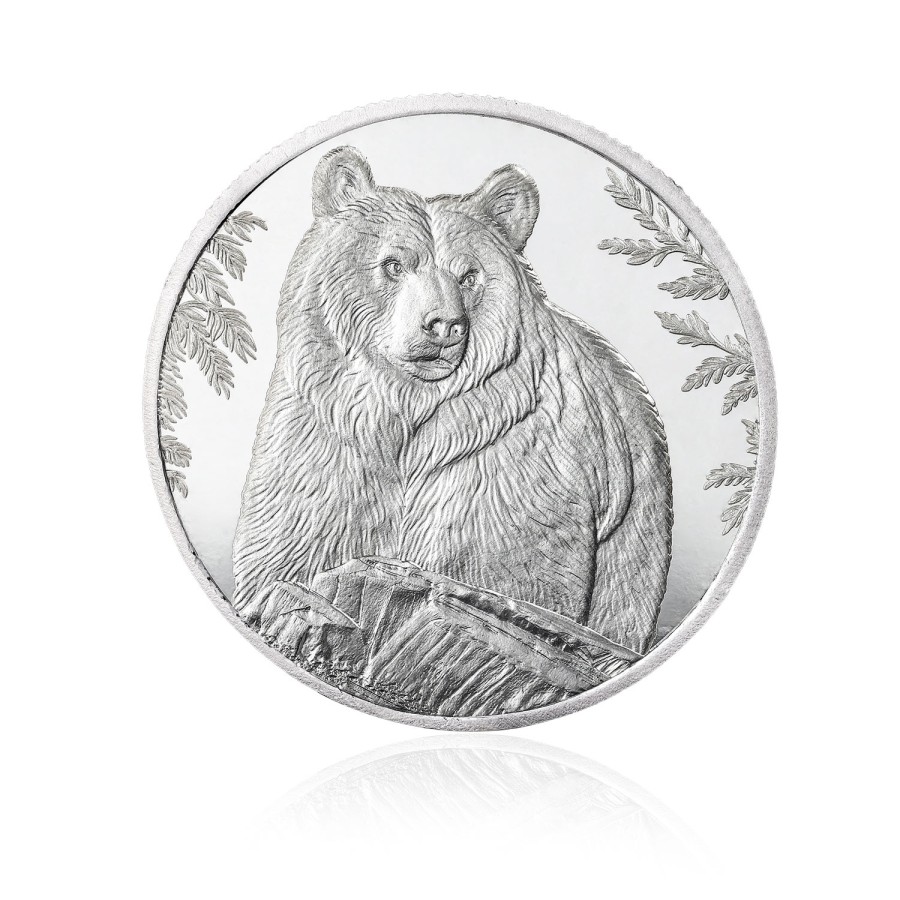 Ayı Figürlü Koleksiyonluk ve Yatırımlık Gümüş Sikke Coin