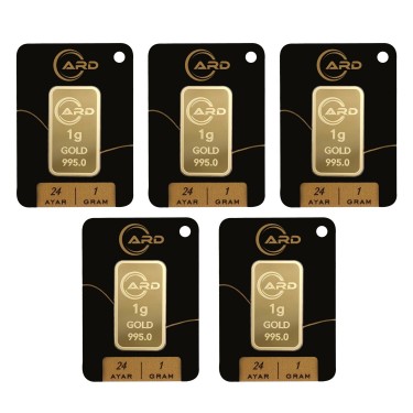 ARD 1 gr 24 Ayar Külçe Altın 5 Adet