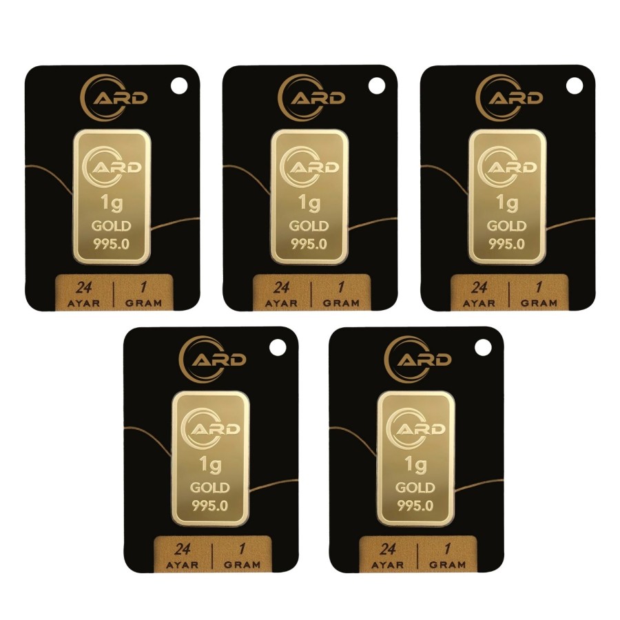ARD 1 gr 24 Ayar Külçe Altın 5 Adet