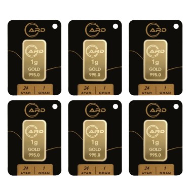 ARD 1 gr 24 Ayar Külçe Altın 6 Adet