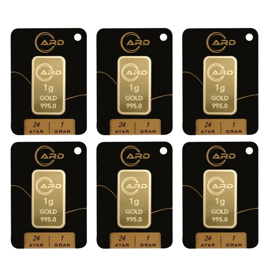 ARD 1 gr 24 Ayar Külçe Altın 6 Adet