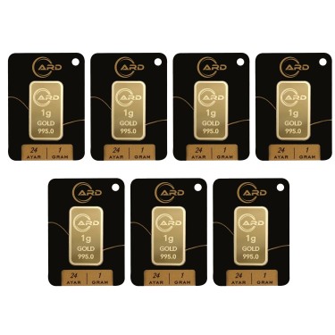 ARD 1 gr 24 Ayar Külçe Altın 7 Adet