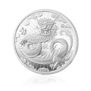 Ejderha Figürlü Koleksiyonluk ve Yatırımlık Gümüş Sikke Coin