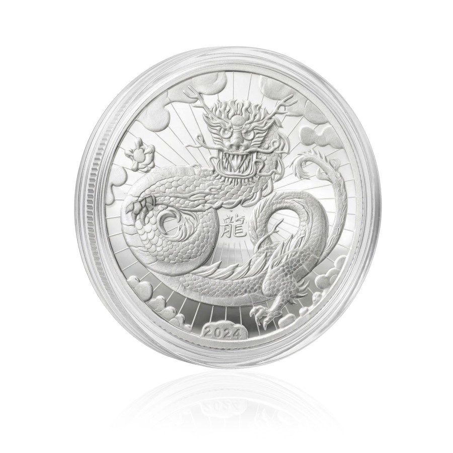 Ejderha Figürlü Koleksiyonluk ve Yatırımlık Gümüş Sikke Coin