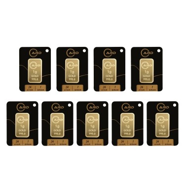 ARD 1 gr 24 Ayar Külçe Altın 9 Adet