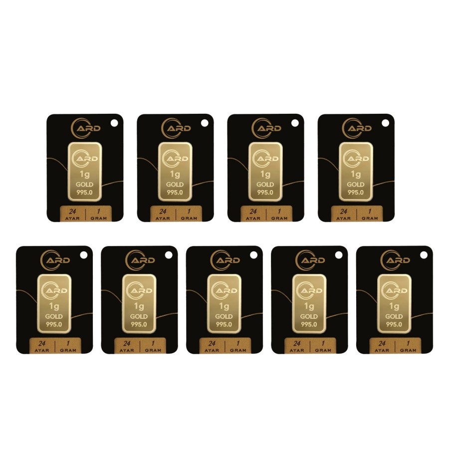 ARD 1 gr 24 Ayar Külçe Altın 9 Adet