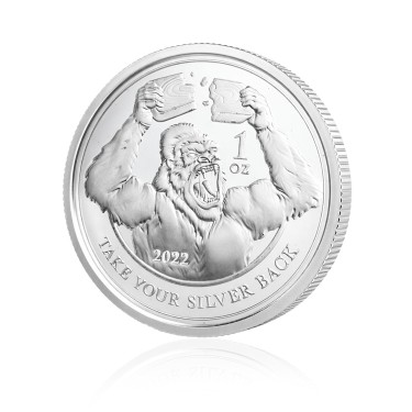 Gorilla Figürlü Koleksiyonluk ve Yatırımlık Gümüş Sikke Coin