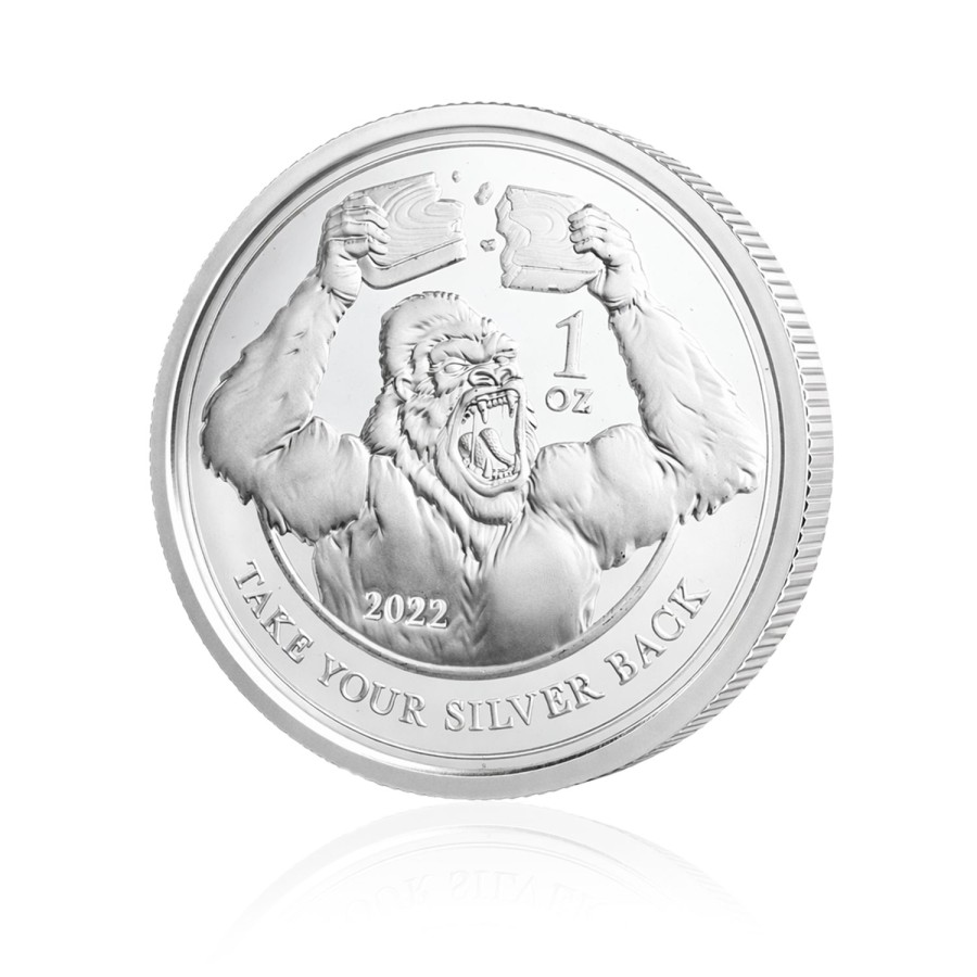 Gorilla Figürlü Koleksiyonluk ve Yatırımlık Gümüş Sikke Coin
