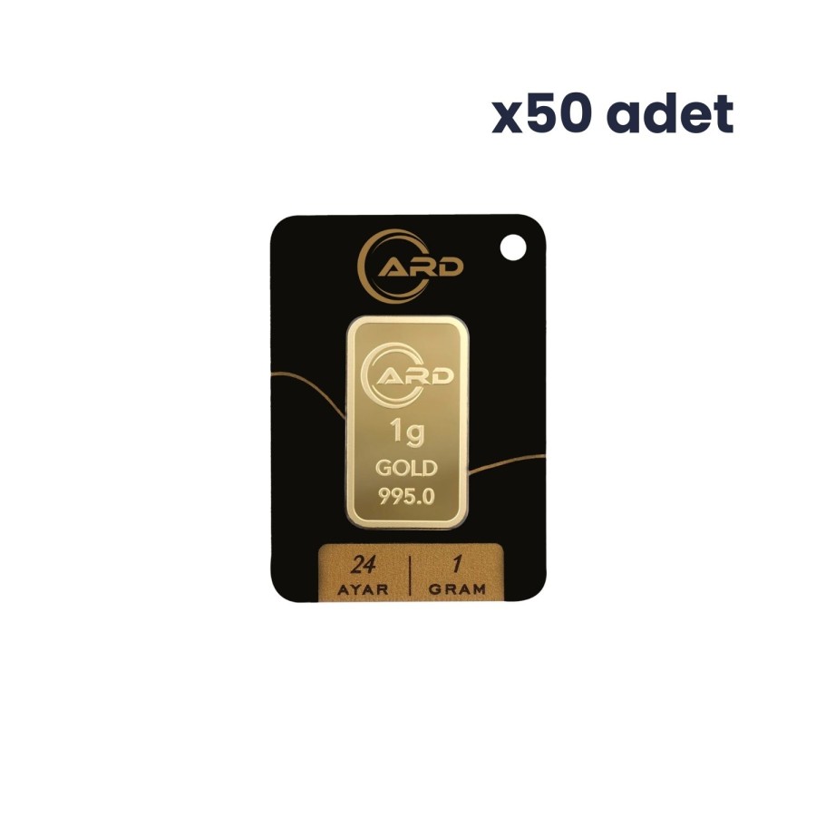 ARD 24 Ayar 50 Adet 1 gr Külçe Altın