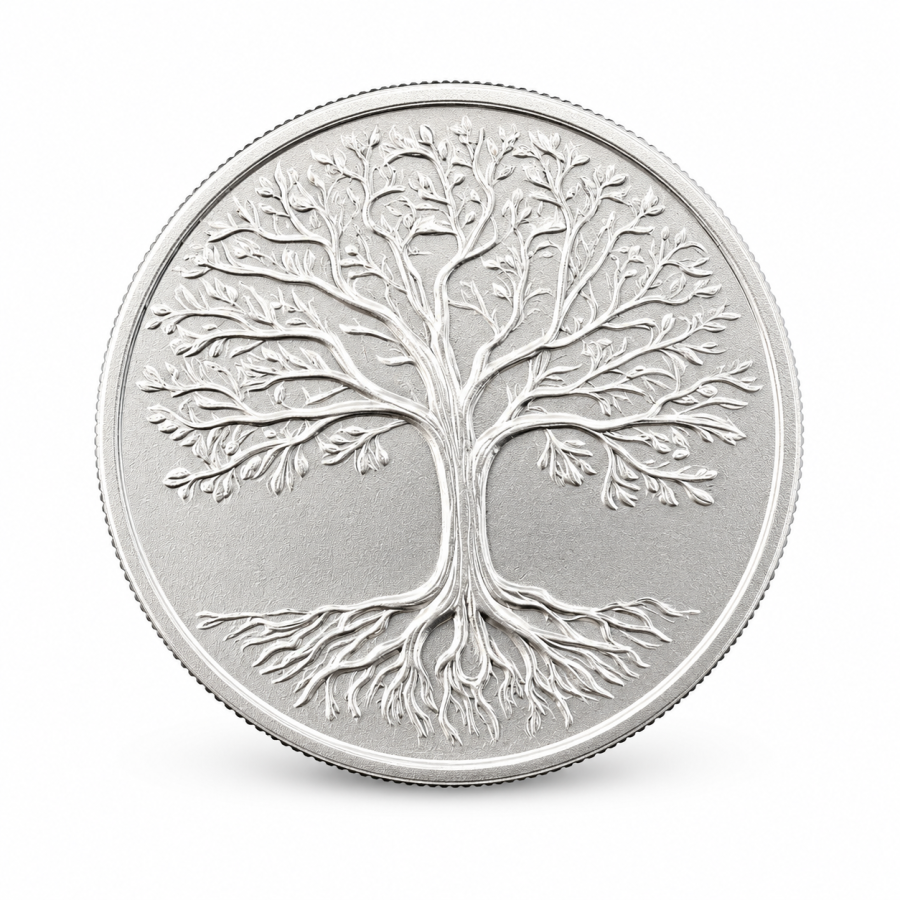 Yaşam Ağacı Motifli Koleksiyonluk ve Yatırımlık Gümüş Sikke Coin