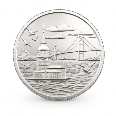 İstanbul Türkiye Motifli Koleksiyonluk ve Yatırımlık Gümüş Sikke Coin